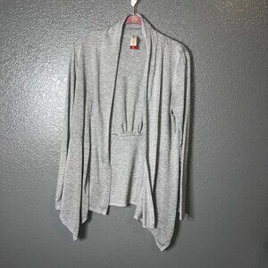 No Boundaries Gray Open Front Cardigan Sweater Size M (7-9) Lightweight Drape He